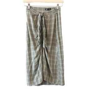 Zara Plaid Below the Knee Front Tie Skirt Size Small